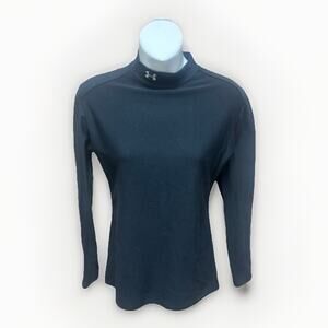 Under Armour Shirt Size Medium Womens Black Cold Gear Mock Long Sleeve Top